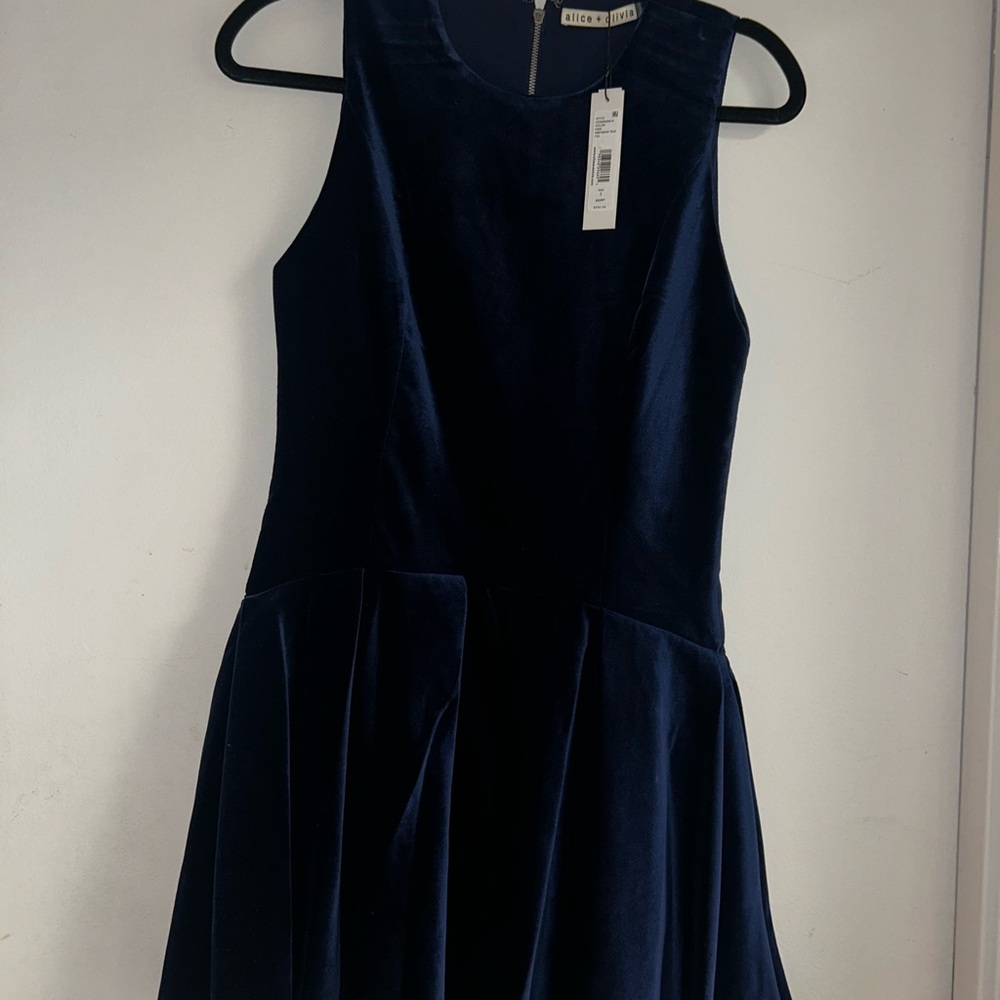 Alice & Olivia Adley Velvet Mini Dress - Picture 2 of 3